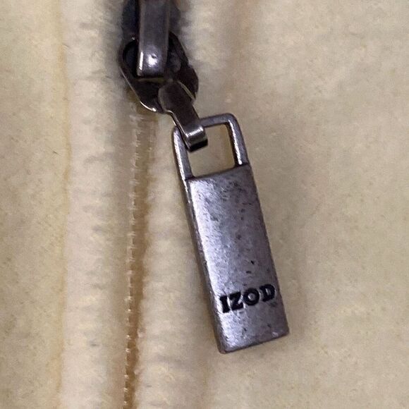 Vintage Izod Yellow Fleece Full Zip Jacket Embroidered Flower Leaf Women Medium - Picture 9 of 12